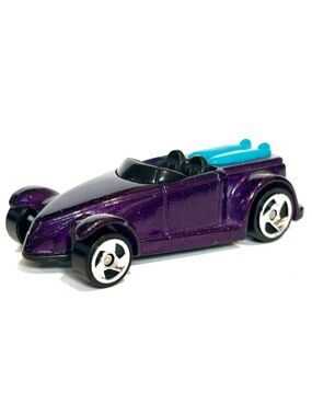 Vintage 1999 Hot Wheels Metallic Purple Die Cast Model Toy Race Car Blue Sparkly